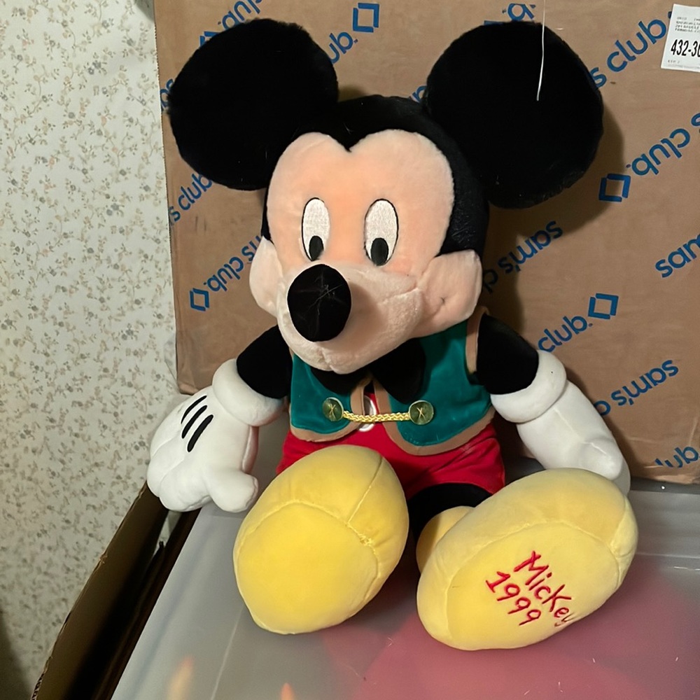 Mickey Mouse Christmas plush doll.